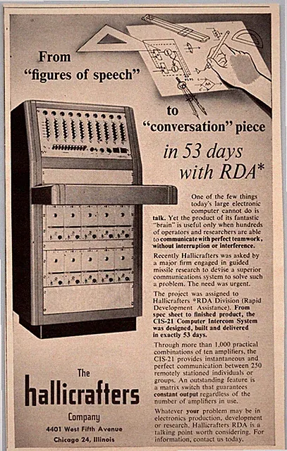 1957 Hallicrafter Rapid Development Assistance CIS-21 Computer, Chicago