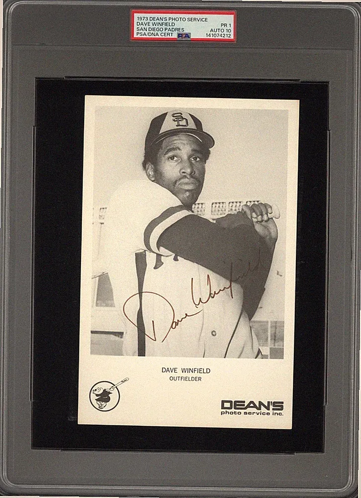 1973 Dean’s Photo Dave Winfield Autographed (PSA 1/DNA Auto 10) Brown Ink (#1/1)