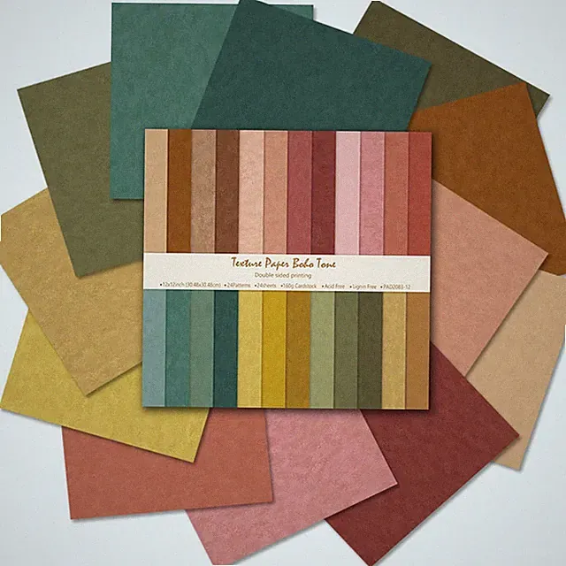24 Sheet 12x12 Scrapbook Paper, Double Sided Bohemian Patterns, Brown