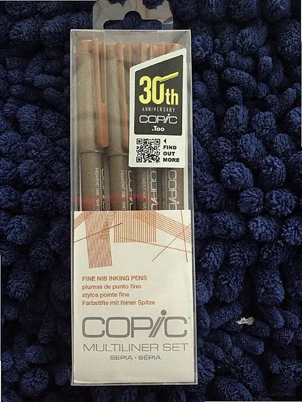 Copic Markers Multiliner Sepia Pigment Based Ink, 4-Piece Set