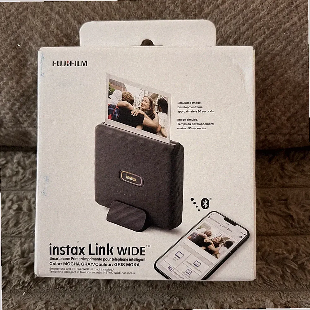 Fujifilm INSTAX Link WIDE Mobile Printer - Mocha Gray - New In Box