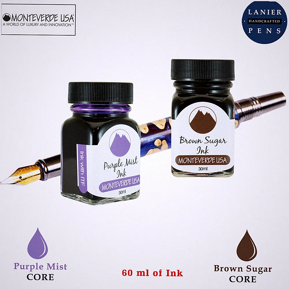 Monteverde 60ml Core Ink Bottle (30ml Purple Mist, 30ml Brown Sugar)