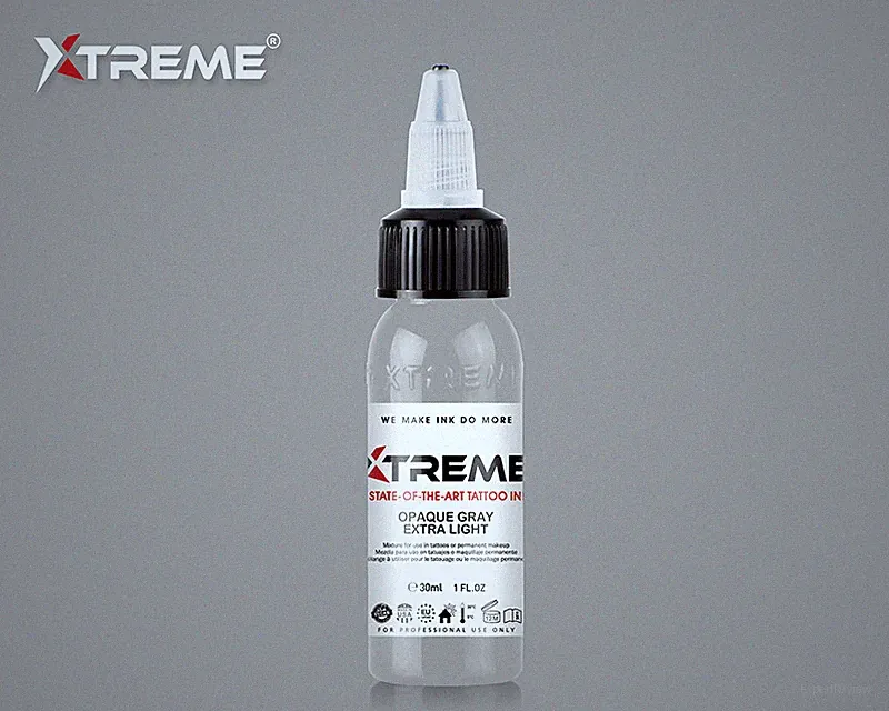 OPAQUE GRAY EXTRA LIGHT Xtreme Ink Bright Solid Color Tattoo Pigment Made in USA