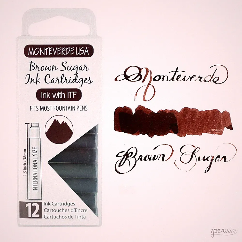 Pk/12 Monteverde Standard International Ink Cartridges, Brown Sugar