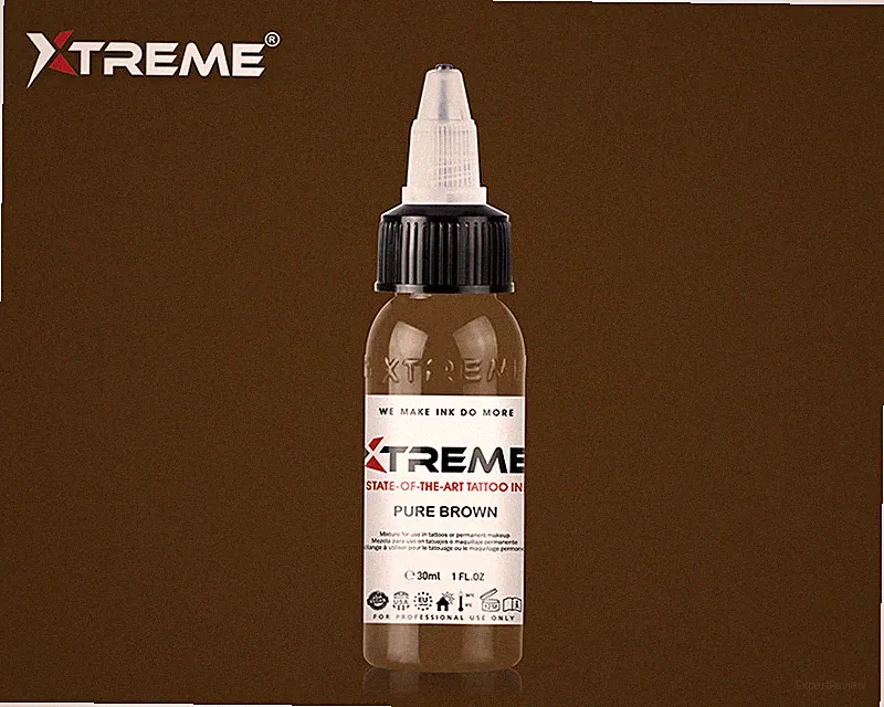 PURE BROWN Xtreme Ink Premium Bright Solid Color Tattoo Pigment Made in USA