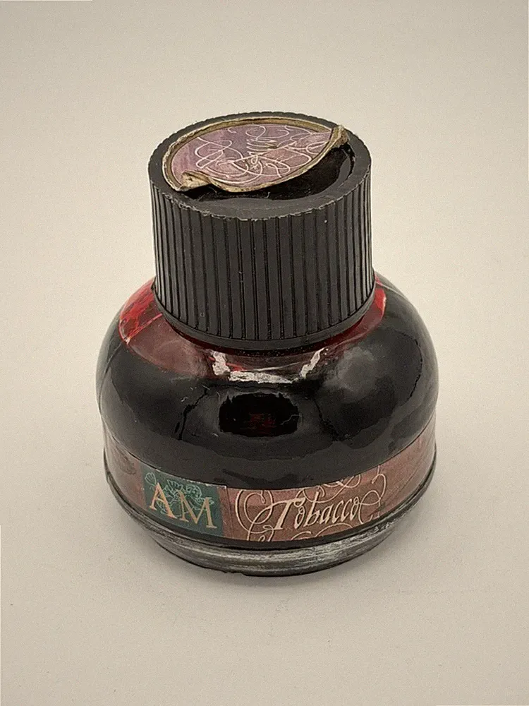 Vintage AM Tobacco Fountain Pen Ink Bottle Glass 50ml Brown Ink